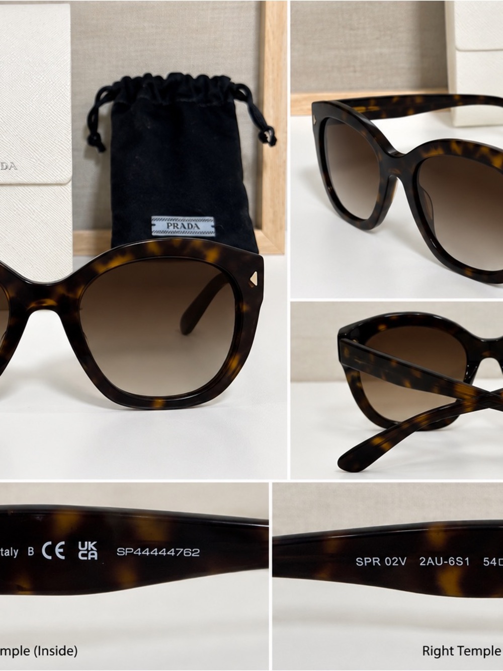 Prada Tortoiseshell Cat-Eye Sunglasses with Brown Gradient Lenses